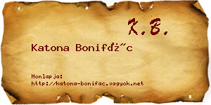 Katona Bonifác névjegykártya